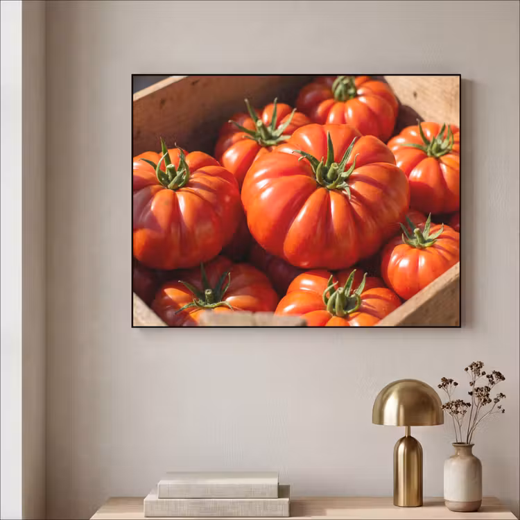 Art Frame - Tomato - Wooden - Crate - Tomaat - Houten - Kist Textielframe zwart klein
