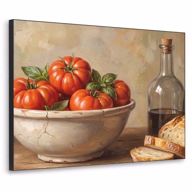 Art Frame - Tomatoes - Bowl - Food - Tomaten - Kom - Eten Textielframe zwart klein
