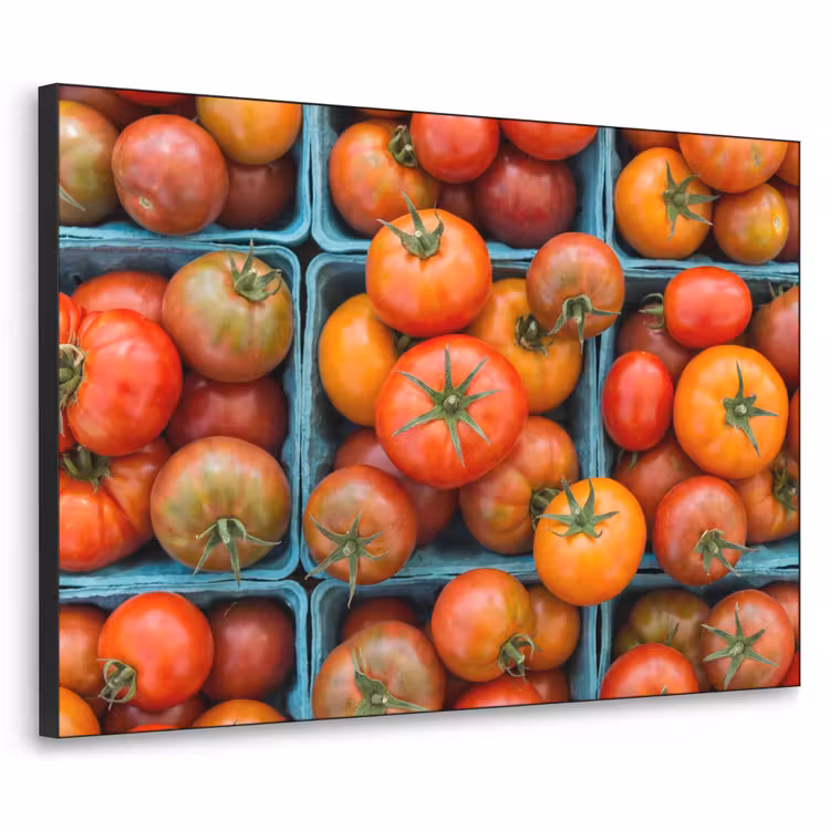 Art Frame - Tomatoes - Food - Colorful - Tomaten - Eten - Kleurrijk Textielframe zwart klein