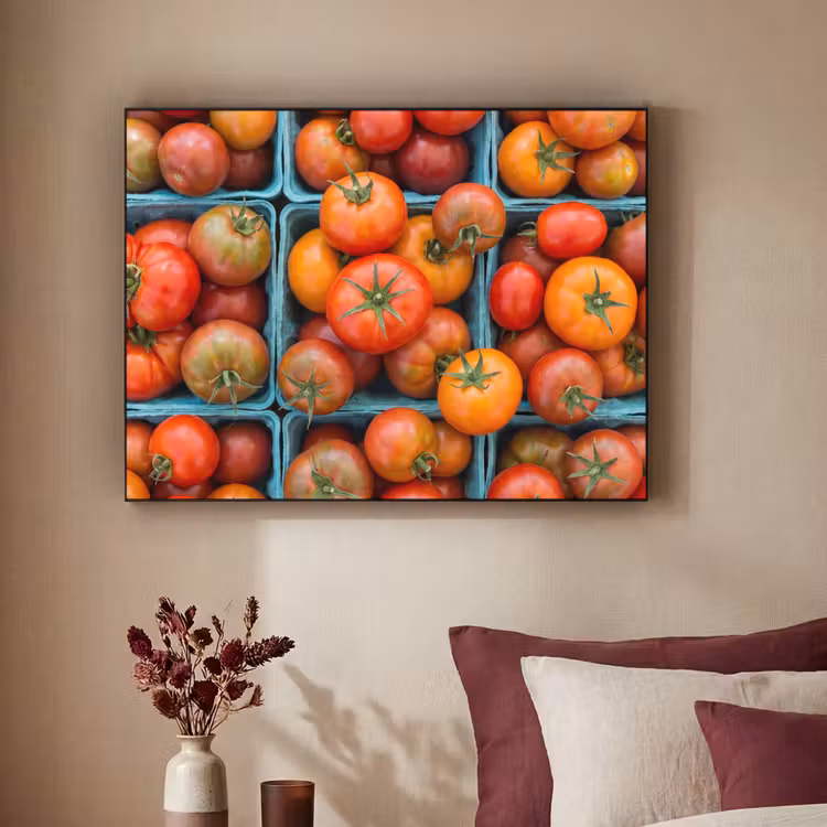 Art Frame - Tomatoes - Food - Colorful - Tomaten - Eten - Kleurrijk Textielframe zwart klein