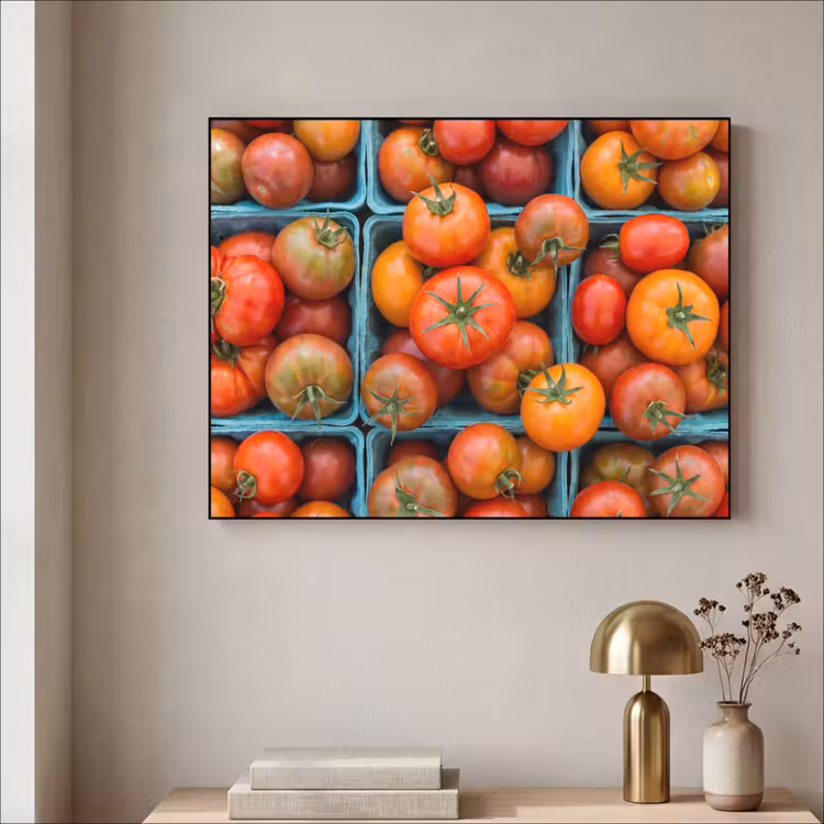 Art Frame - Tomatoes - Food - Colorful - Tomaten - Eten - Kleurrijk Textielframe zwart klein