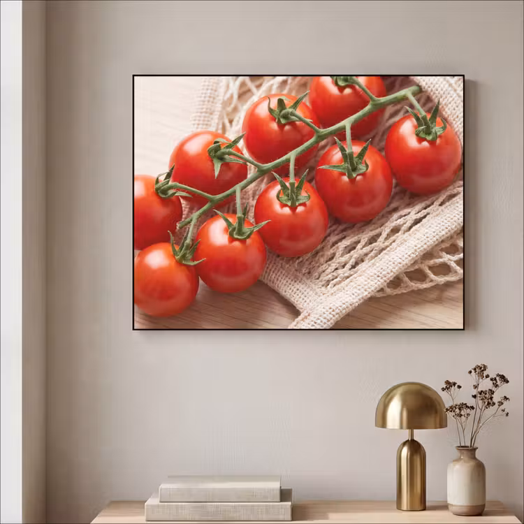 Art Frame - Tomatoes - Fresh - Food - Tomaten - Vers - Eten Textielframe zwart klein