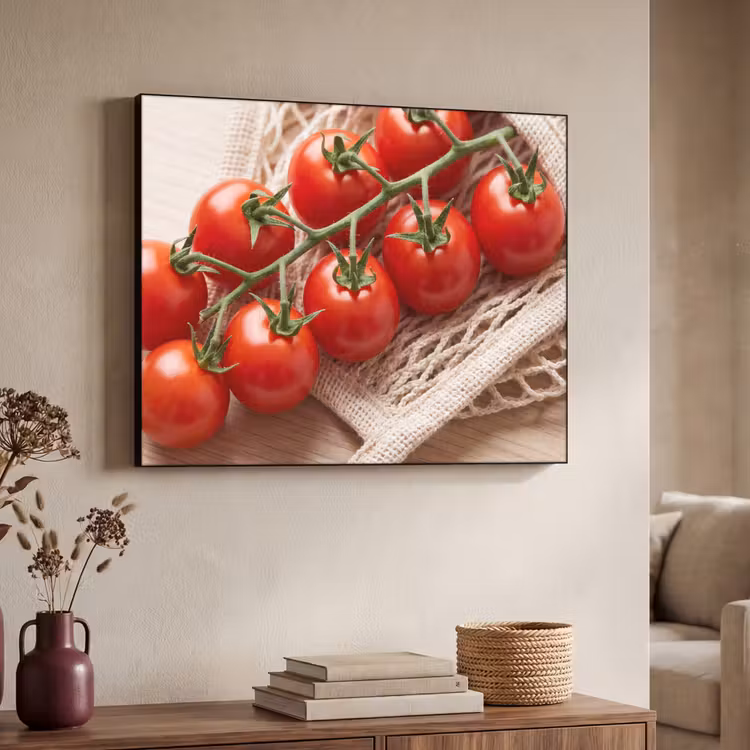 Art Frame - Tomatoes - Fresh - Food - Tomaten - Vers - Eten Textielframe zwart klein