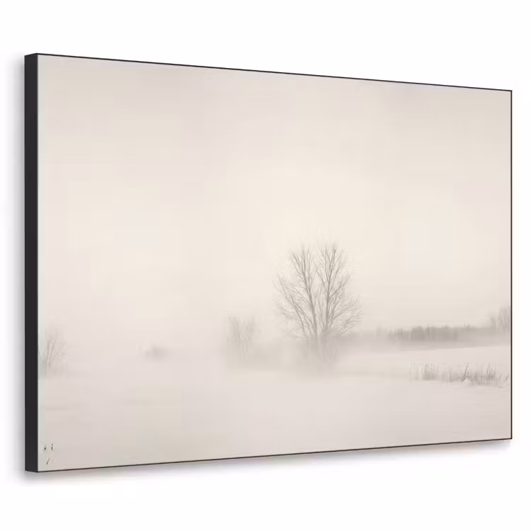Boom - Mist - Sneeuw - Winter - Minimalistisch Textielframe zwart klein -3d