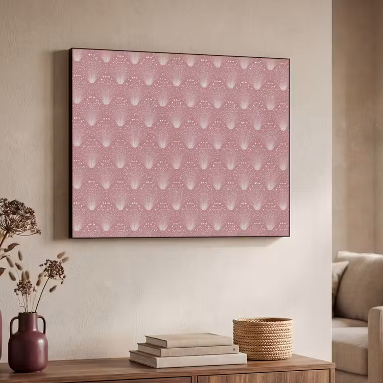 Trendy - Patroon - Roze Textielframe zwart klein 947 -sfeer3