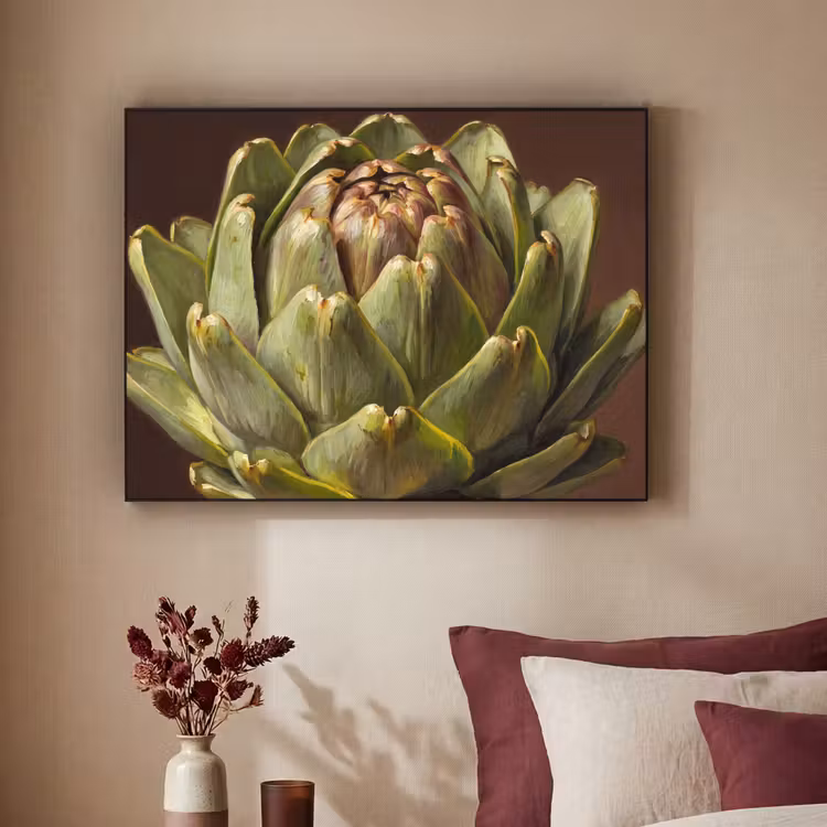 Art Frame - Vegetable - Artichoke - Green - Groente - Artisjok - Groen Textielframe zwart klein