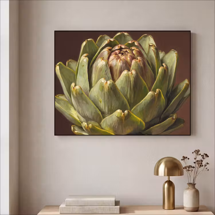 Art Frame - Vegetable - Artichoke - Green - Groente - Artisjok - Groen Textielframe zwart klein