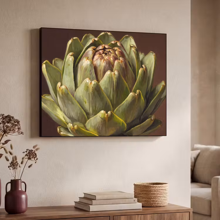 Art Frame - Vegetable - Artichoke - Green - Groente - Artisjok - Groen Textielframe zwart klein
