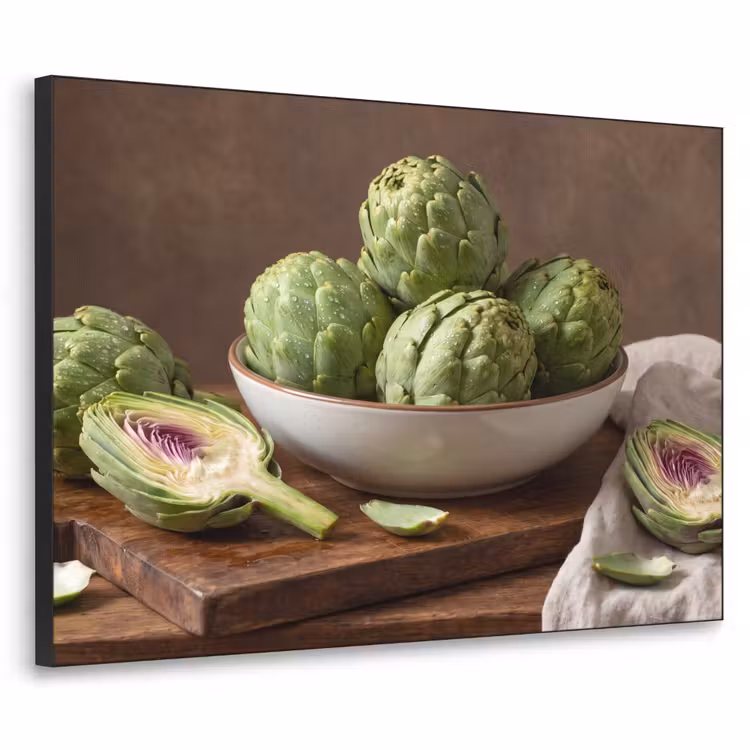 Art Frame - Vegetables - Artichoke - Kitchen - Groenten - Artisjok - Keuken Textielframe zwart klein