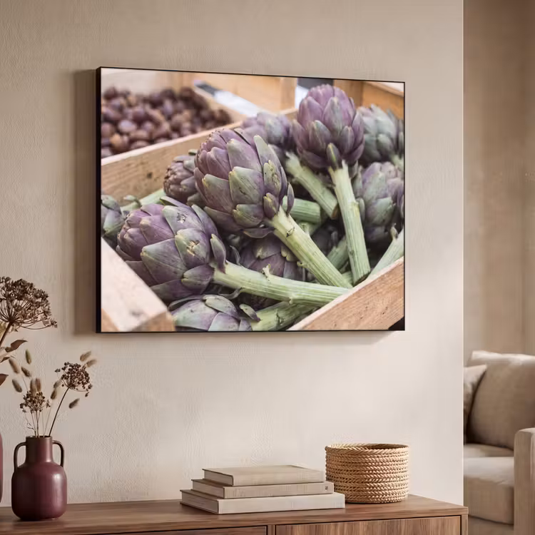 Art Frame - Vegetables - Market - Fresh - Groenten - Markt - Vers Textielframe zwart klein
