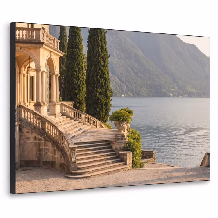 Art Frame - Villa - Water - Stairs - Villa - water -trappen Textielframe zwart klein