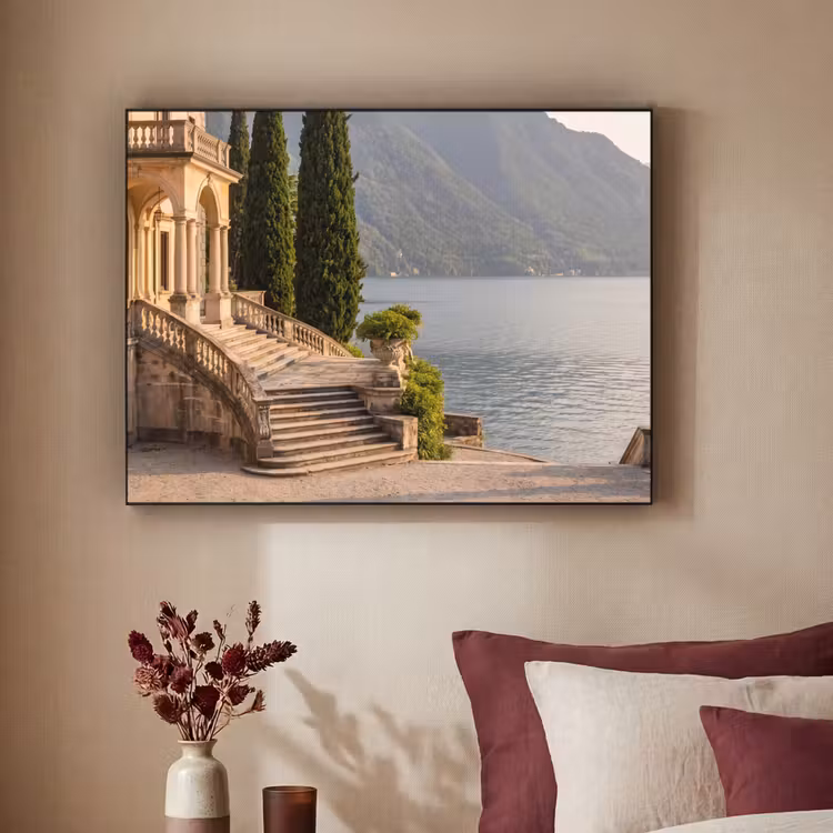 Art Frame - Villa - Water - Stairs - Villa - water -trappen Textielframe zwart klein