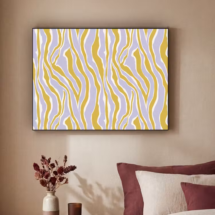 Zebra - Modern - Meerkleurig Textielframe zwart klein 947 -sfeer1