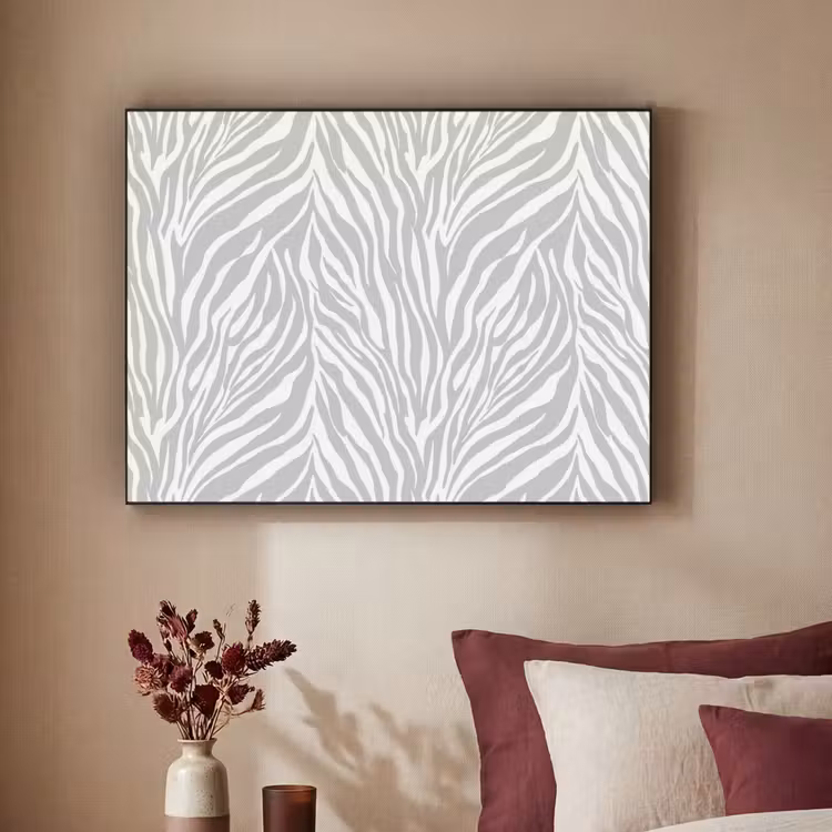 Zebra - Motief - Grijs Textielframe zwart klein 947 -sfeer1