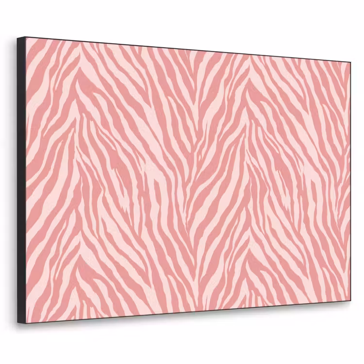 Zebra - Print - Roze Textielframe zwart klein 947 -3d