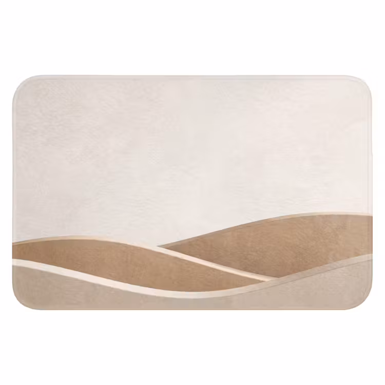 Abstract - Golven - Modern - Beige Badmat klein -3d