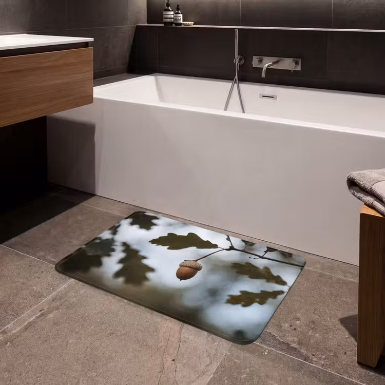 Eikel - Eikenblad - Bos - Herfst - Natuur Badmat klein -sfeer3