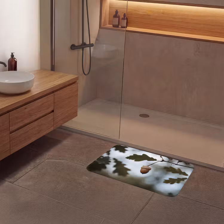 Eikel - Eikenblad - Bos - Herfst - Natuur Badmat klein -sfeer2
