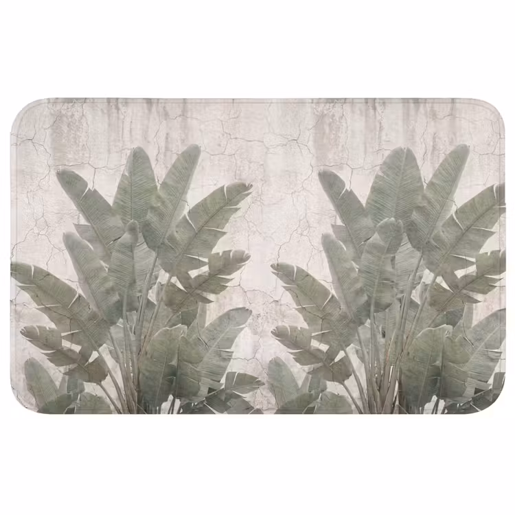 Bananenbladeren - Beton - Groen Badmat klein -3d