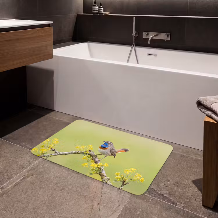 Vogel - Tak - Natuur - Kleurrijk Badmat middel -sfeer3