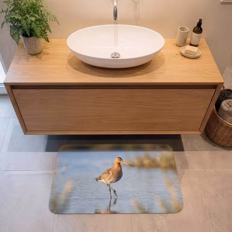 Vogel - Steltloper - Water - Natuur Badmat middel -sfeer1