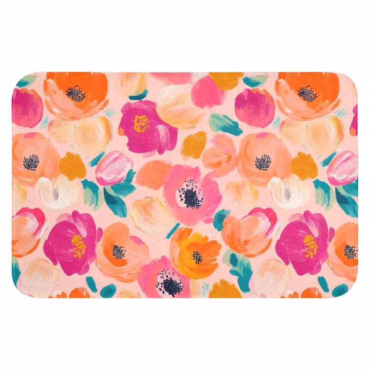 Bloesems - Vrolijk - Kleurrijk Badmat klein 997 -3d