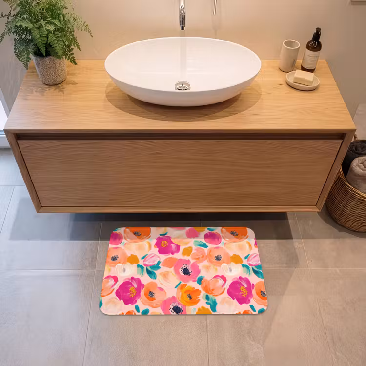 Bloesems - Vrolijk - Kleurrijk Badmat klein 997 -sfeer1