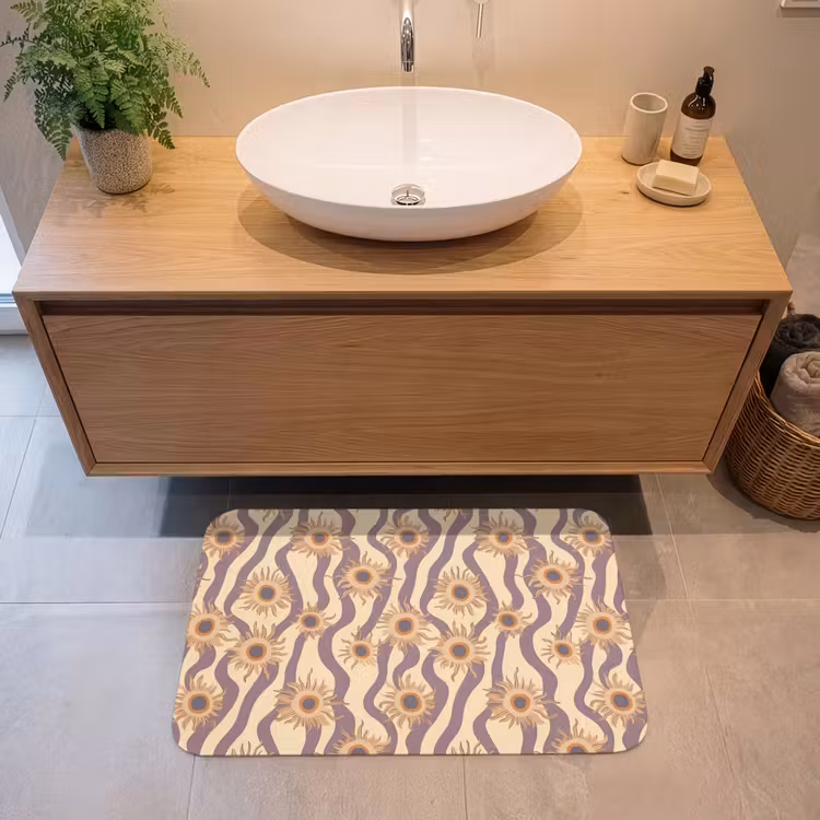 Bohemian - Vibe - Lavendelpaars Badmat middel 997 -sfeer1