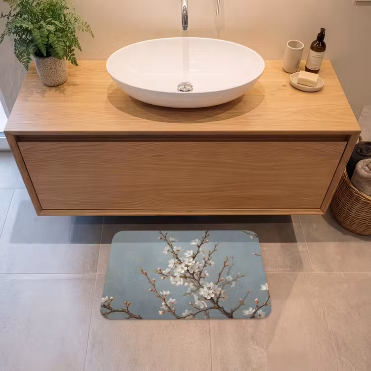 Botanisch - Stilleven - Blauw Badmat klein -sfeer1