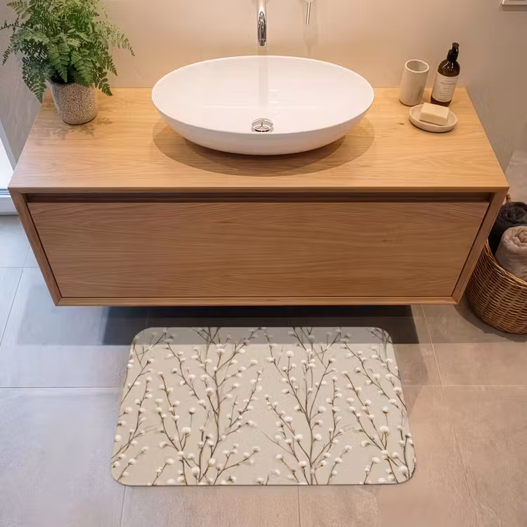Katoen - Natuur - Taupe Badmat middel 997 -sfeer1