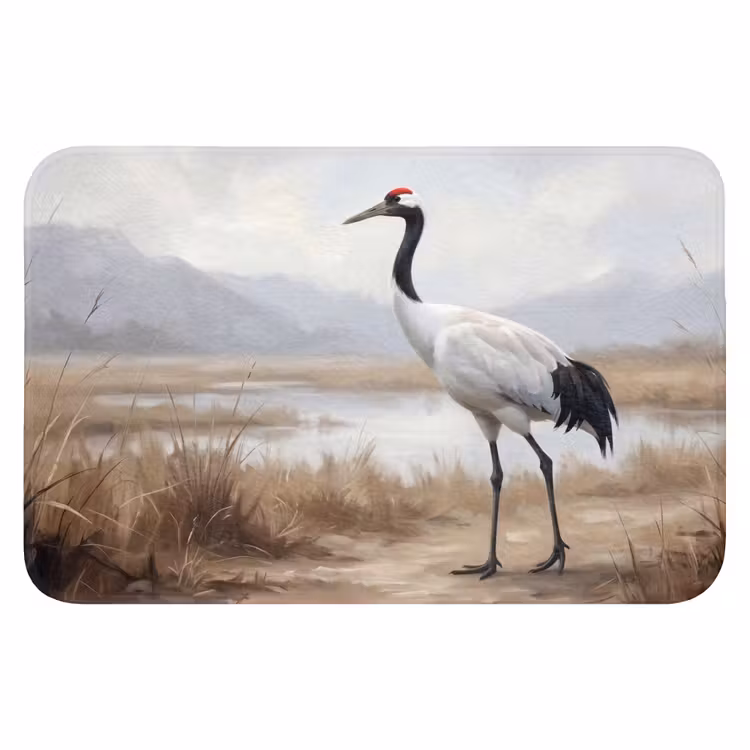 Kraanvogel - Natuur - Realistisch Badmat klein -3d