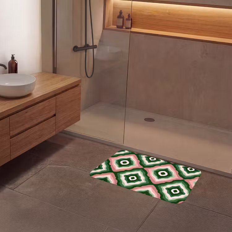 Ontwerp - Organisch - Kleurrijk Badmat middel 997 -sfeer2