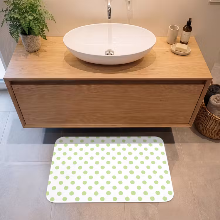 Dots - Klassiek - Groen Badmat middel 997 -sfeer1