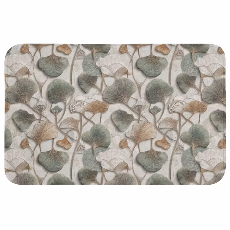 Elegant - Bladeren - Groen Badmat middel 997 -3d