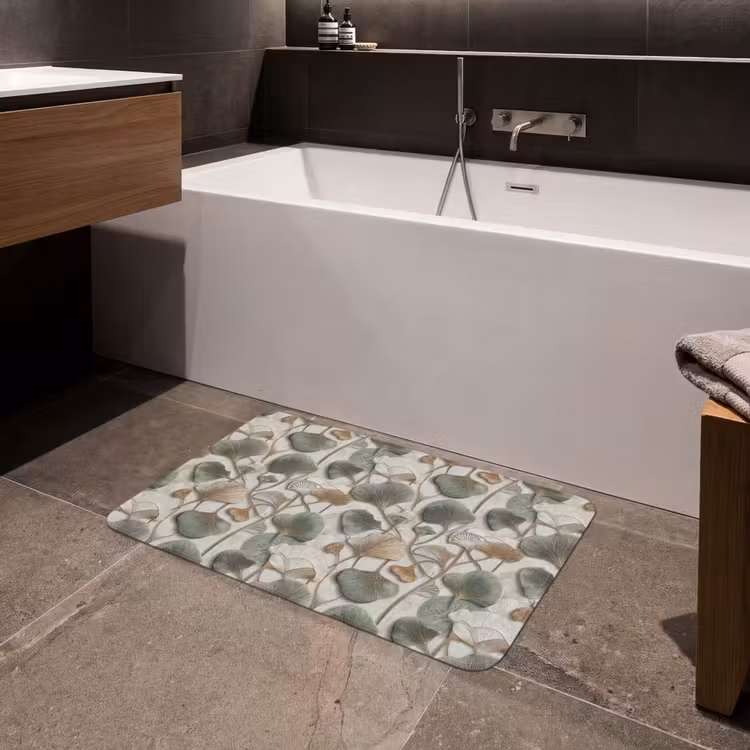 Elegant - Bladeren - Groen Badmat middel 997 -sfeer3