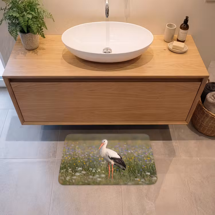 Ooienvaar - Bloemen - Weide - Kleurrijk Badmat klein -sfeer1
