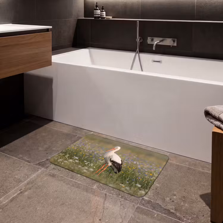 Ooienvaar - Bloemen - Weide - Kleurrijk Badmat klein -sfeer3