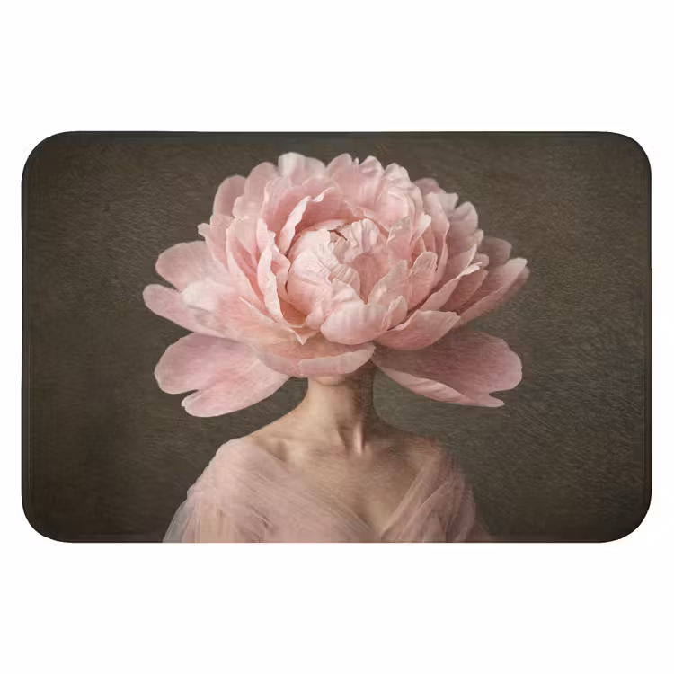Gezicht - Roos - Roze Badmat klein -3d