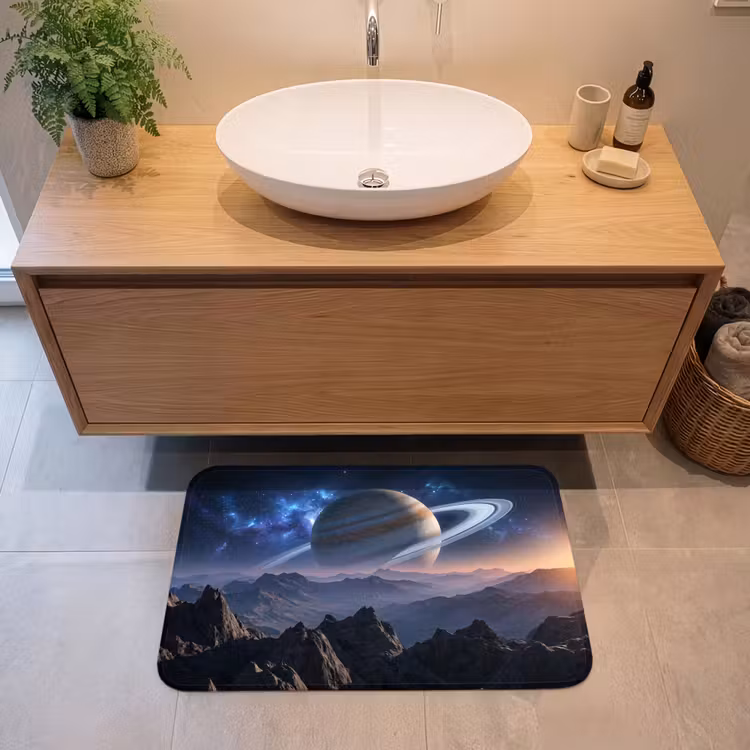 Fantasy - Kosmos - Landschap Badmat middel -sfeer1