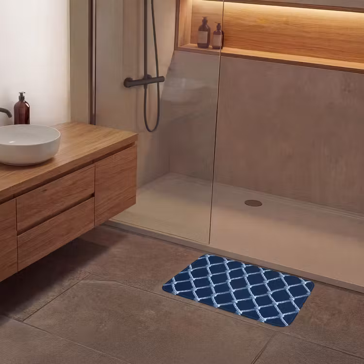 Visnet - Touw - Patroon - Marineblauw Badmat klein 997 -sfeer2
