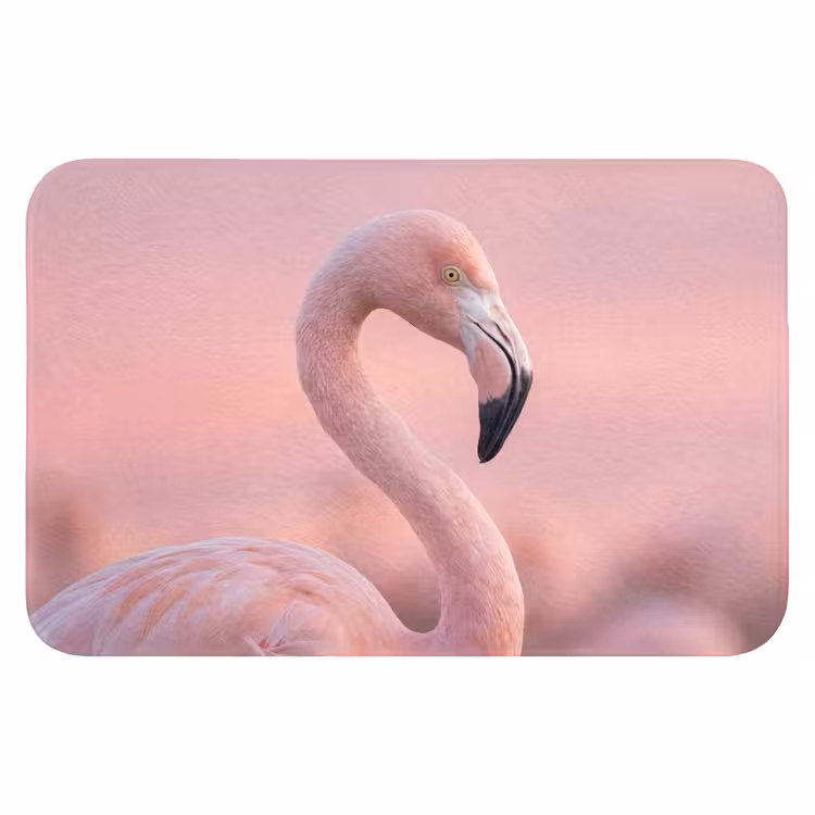 Flamingo - Portret - Roze Badmat klein -3d