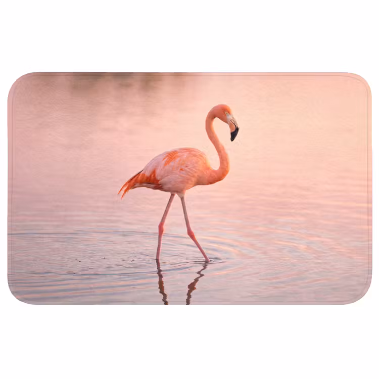 Flamingo - Water - Roze Badmat middel -3d