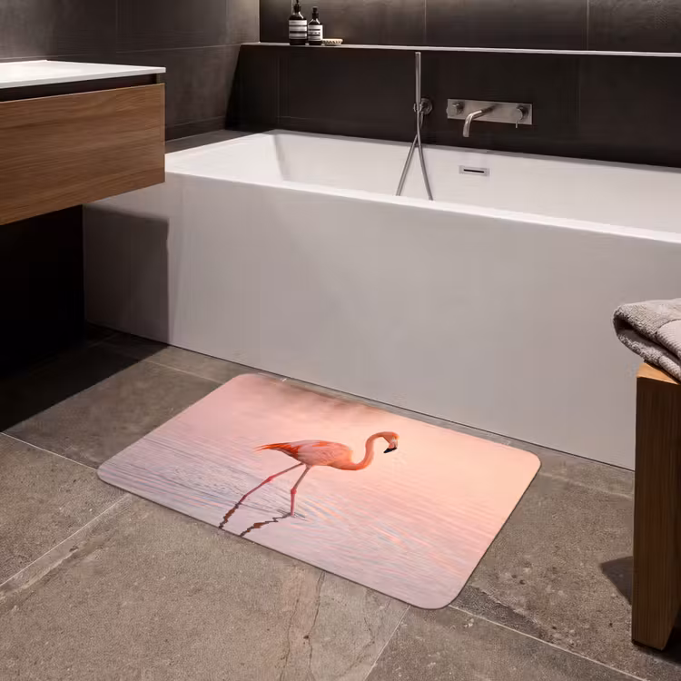 Flamingo - Water - Roze Badmat middel -sfeer3
