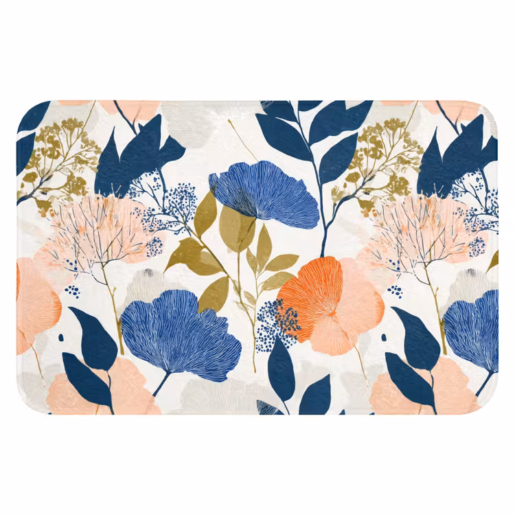 Bloemen - Botanisch - Kleurrijk Badmat klein 997 -3d