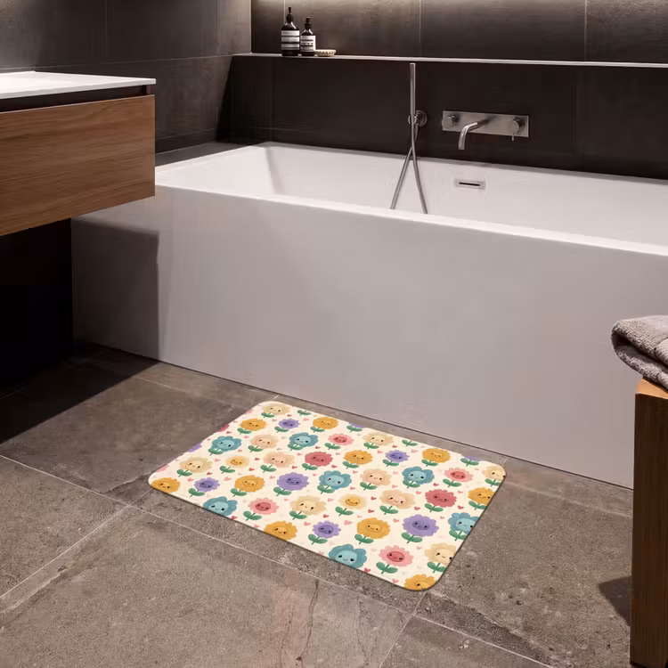 Bloemen - Hartjes - Kleurrijk Badmat klein 997 -sfeer3