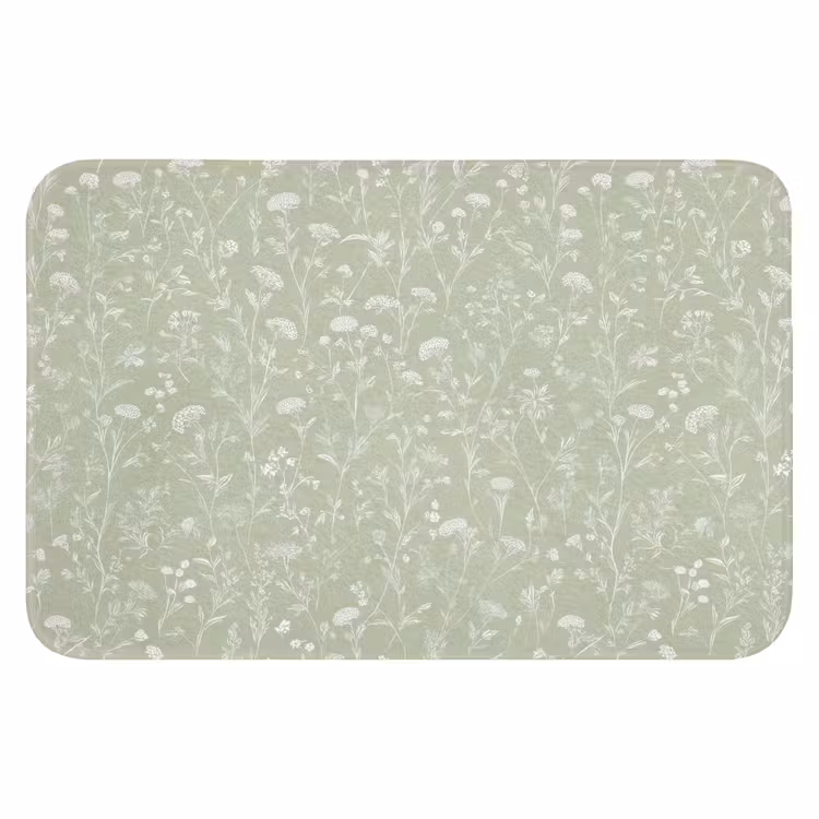 Bloemen - Patroon - Groen Badmat klein 997 -3d