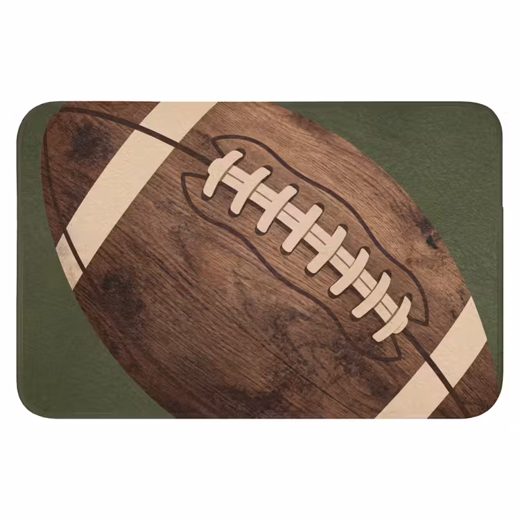 Football - Hout - Sport - Groen Badmat klein -3d