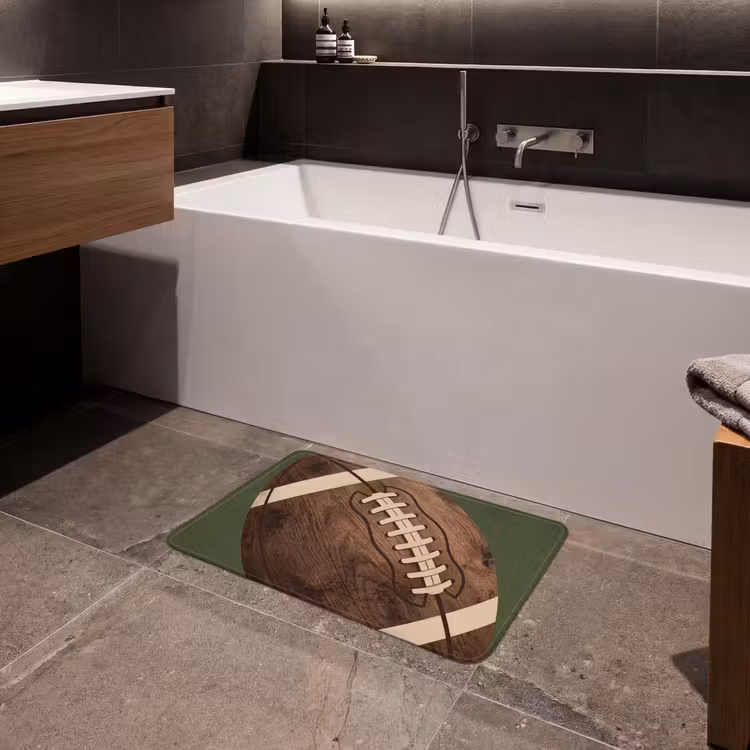 Football - Hout - Sport - Groen Badmat klein -sfeer3
