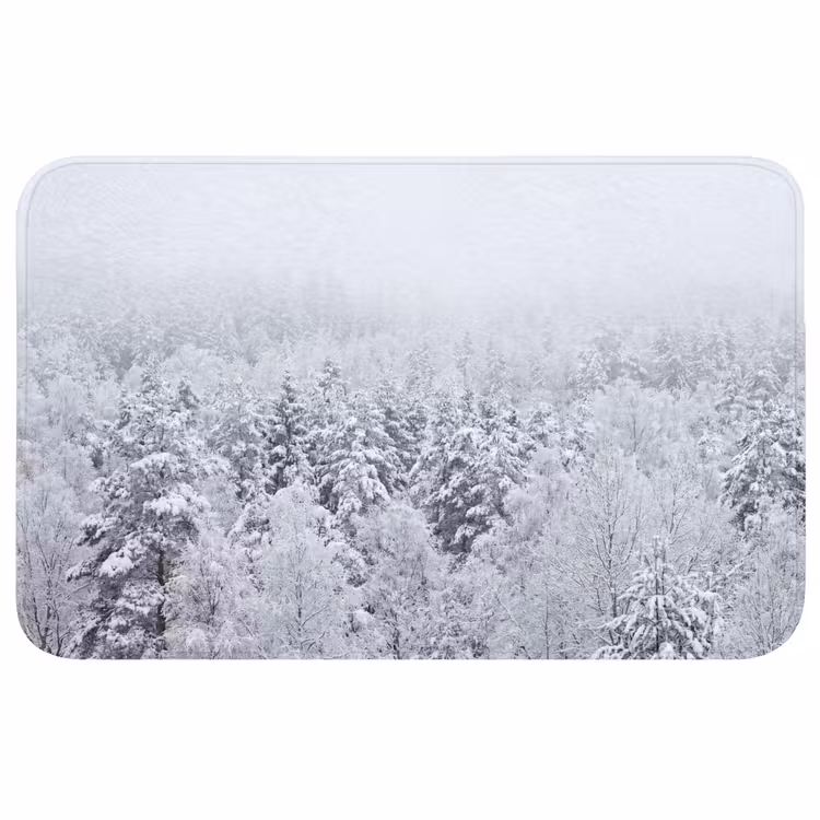 Bos - Sneeuw - Winter - Natuur - Wit Badmat middel -3d