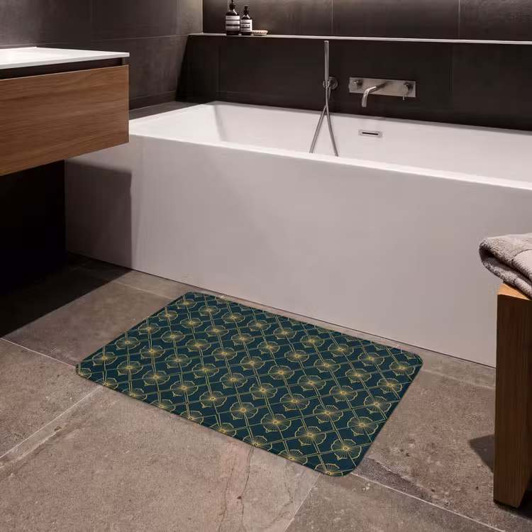 Geometrisch - Elegant - Groen Badmat middel 997 -sfeer3
